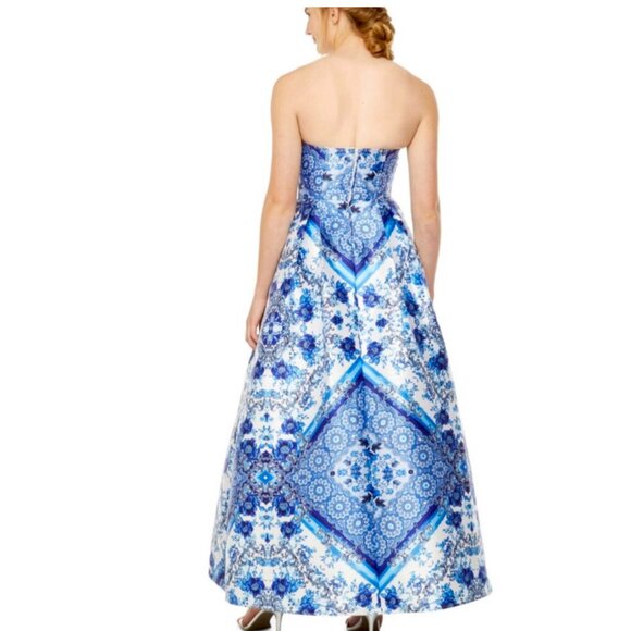 NWT Speechless Prom Formal Chinoiserie Blue White Floral Dress Sz 7 Homecoming - Picture 15 of 16